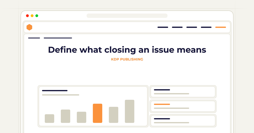 Symbolic publishing workflow for define what closing an issue means
