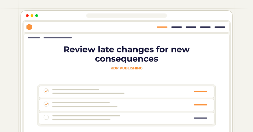 Symbolic review checklist for review late changes for new consequences