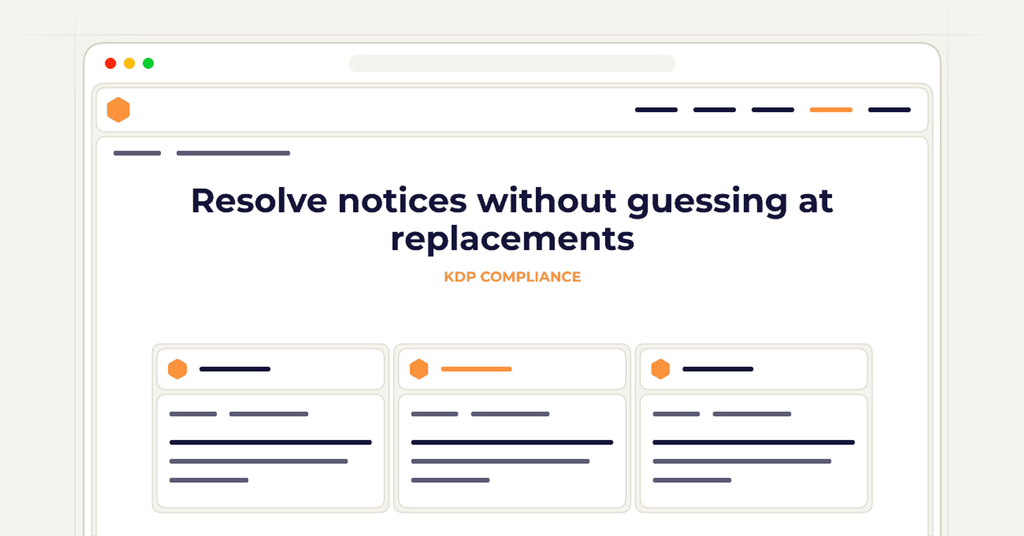 Symbolic publishing workflow for resolve notices without guessing at replacements