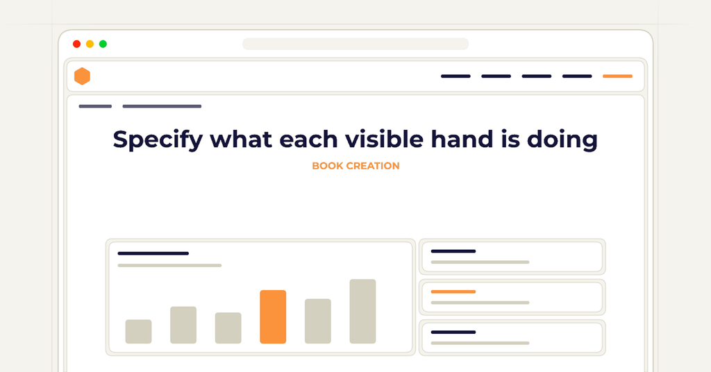 Symbolic review checklist for specify what each visible hand is doing