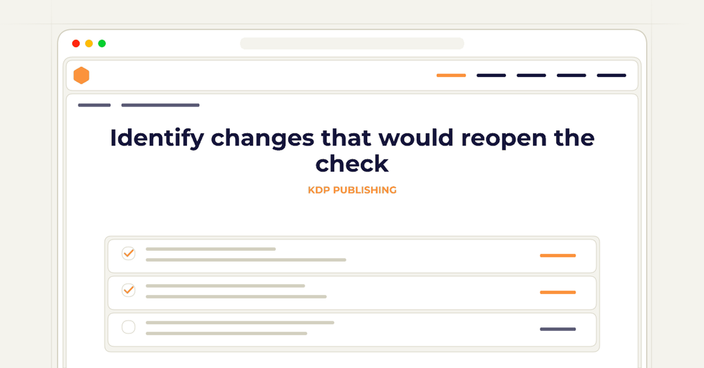 Symbolic review checklist for identify changes that would reopen the check