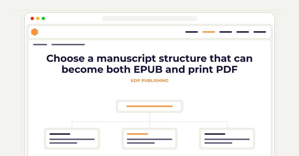 Symbolic publishing workflow for choose a manuscript structure that can become both epub and print pdf