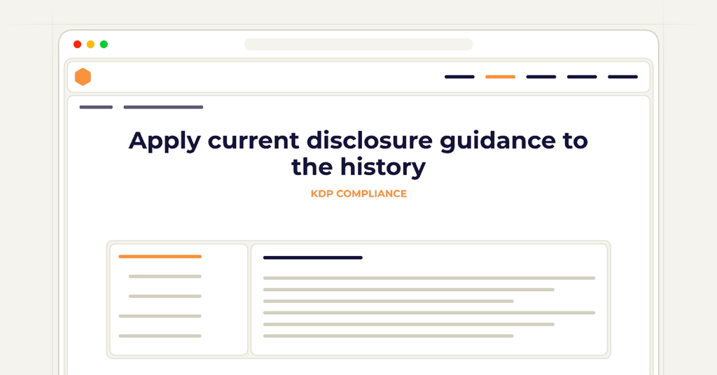 Symbolic review checklist for apply current disclosure guidance to the history