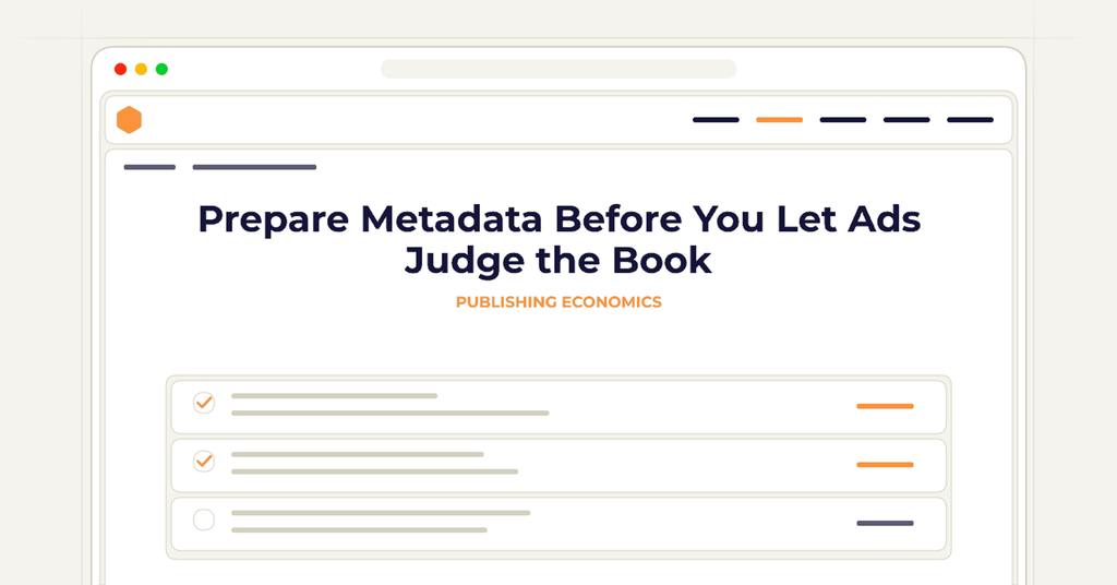 Symbolic review checklist for prepare metadata before you let ads judge the book