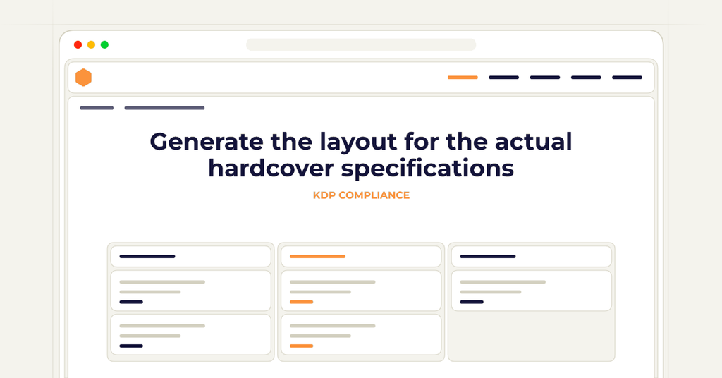 Symbolic publishing workflow for generate the layout for the actual hardcover specifications