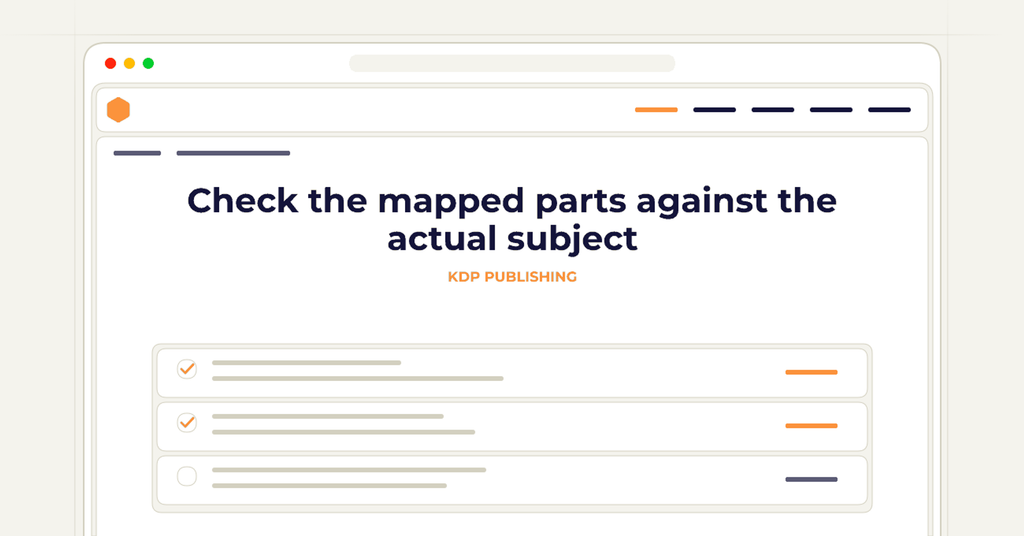 Symbolic publishing workflow for check the mapped parts against the actual subject
