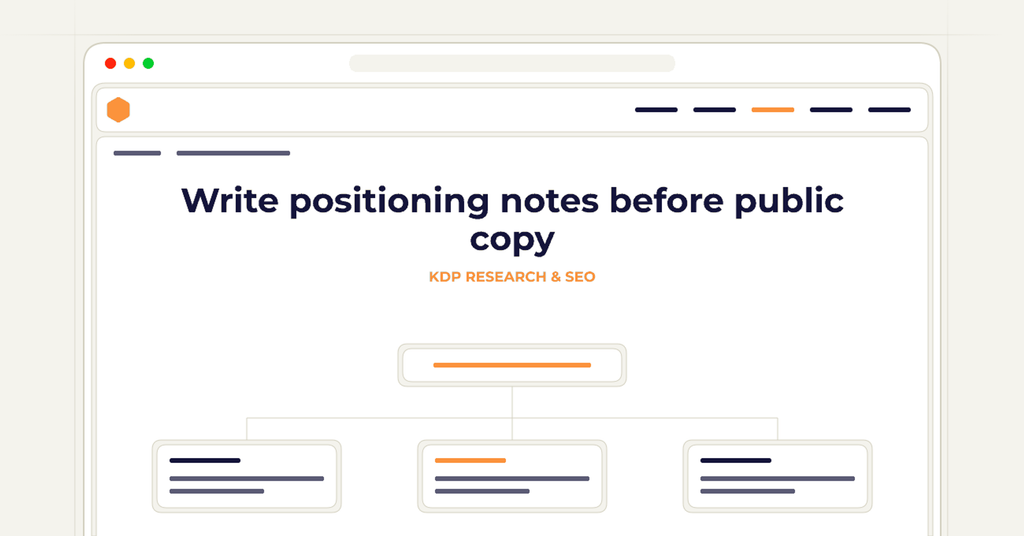 Symbolic review checklist for write positioning notes before public copy