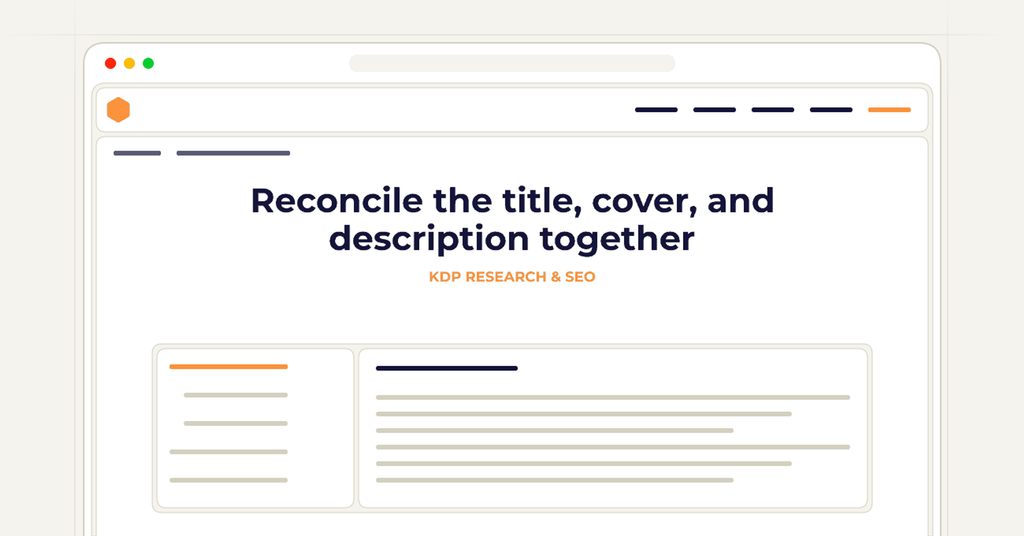 Symbolic review checklist for reconcile the title, cover, and description together