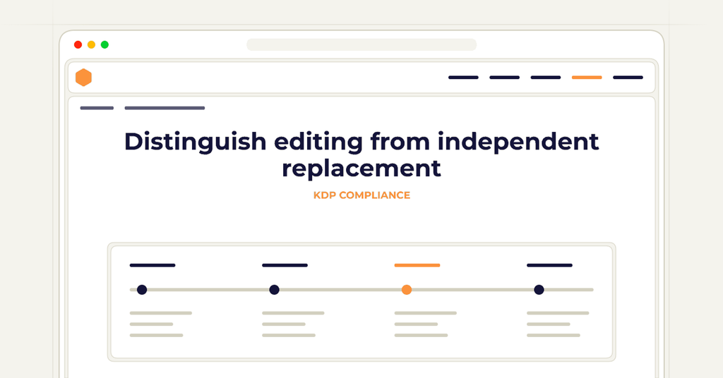 Symbolic publishing workflow for distinguish editing from independent replacement