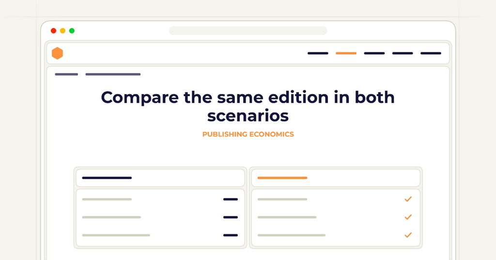 Symbolic publishing workflow for compare the same edition in both scenarios