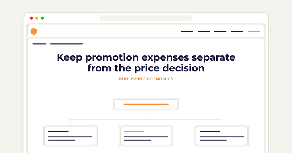 Symbolic review checklist for keep promotion expenses separate from the price decision