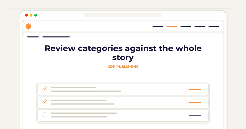 Symbolic review checklist for review categories against the whole story