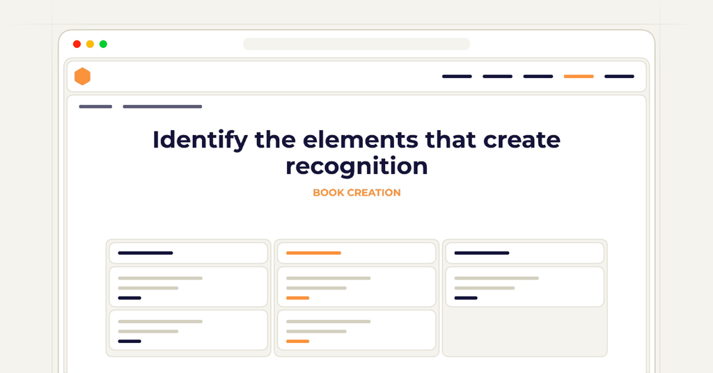 Symbolic publishing workflow for identify the elements that create recognition