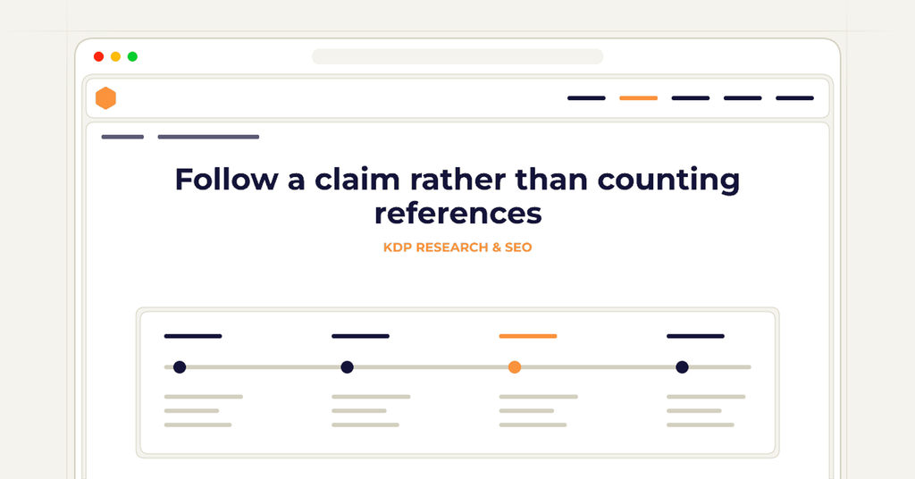 Symbolic publishing workflow for follow a claim rather than counting references