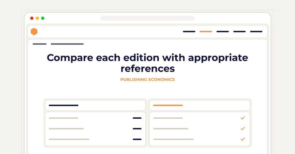 Symbolic review checklist for compare each edition with appropriate references