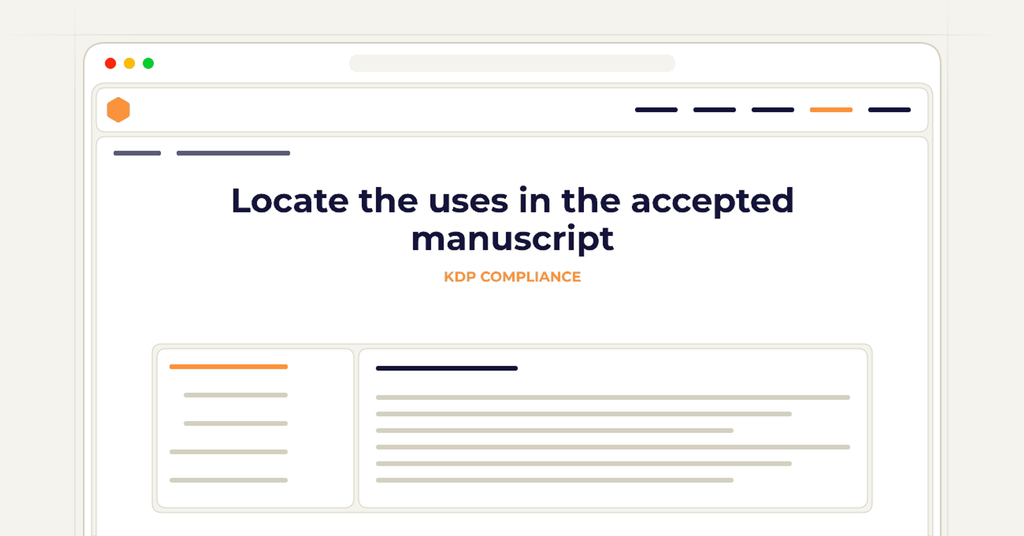 Symbolic publishing workflow for locate the uses in the accepted manuscript