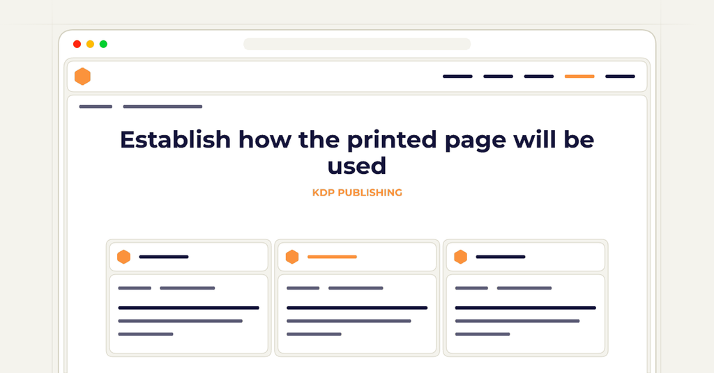 Symbolic publishing workflow for establish how the printed page will be used
