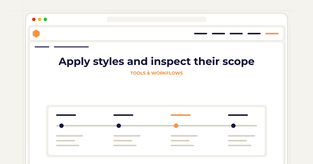 Symbolic publishing workflow for apply styles and inspect their scope