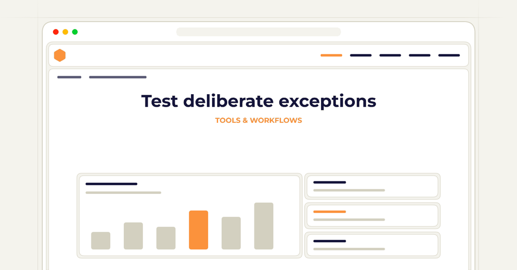 Symbolic review checklist for test deliberate exceptions