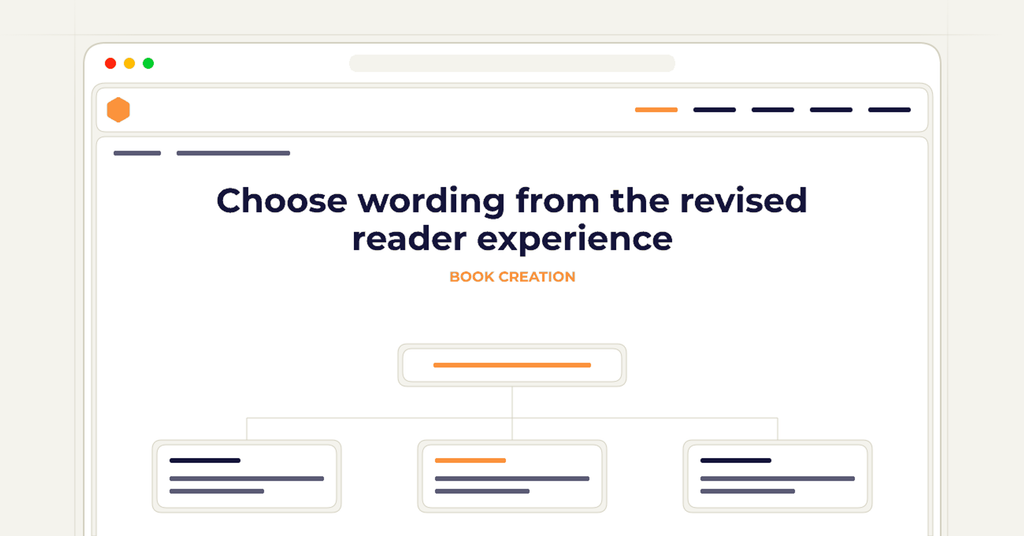 Symbolic publishing workflow for choose wording from the revised reader experience
