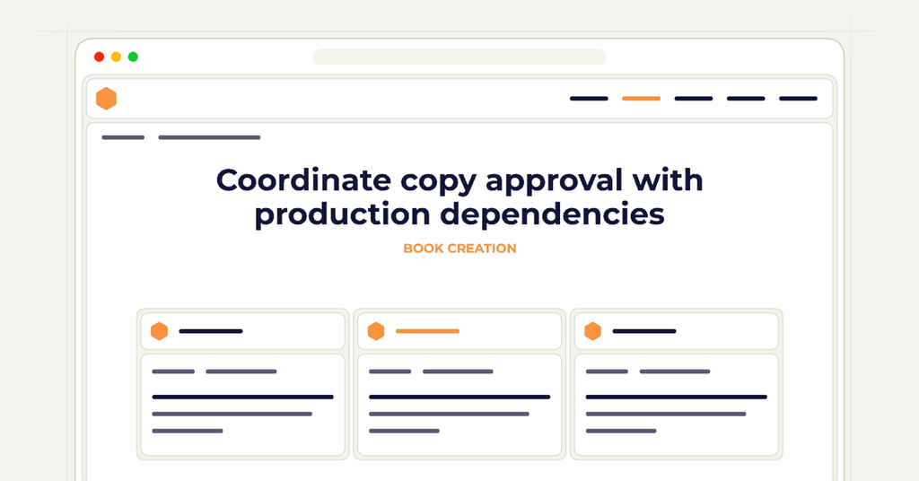 Symbolic review checklist for coordinate copy approval with production dependencies