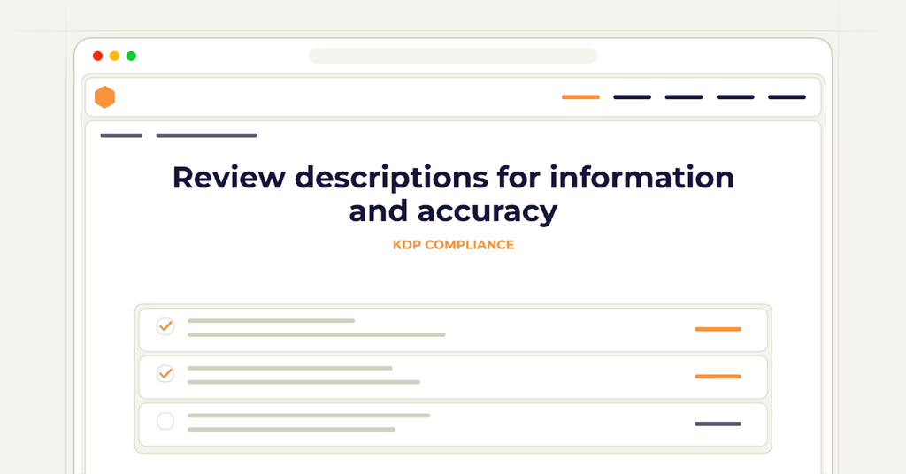Symbolic review checklist for review descriptions for information and accuracy
