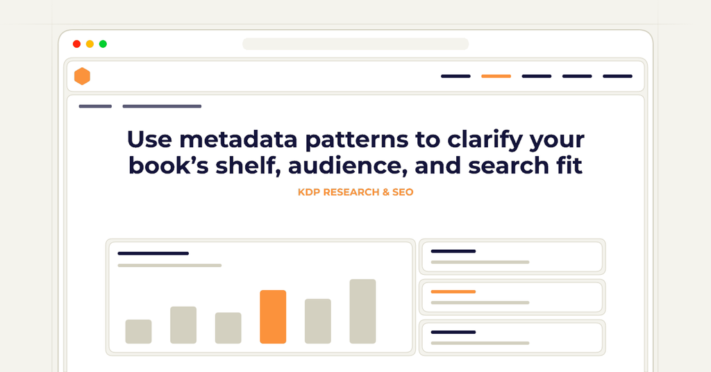 Symbolic review checklist for use metadata patterns to clarify your book’s shelf, audience, and search fit