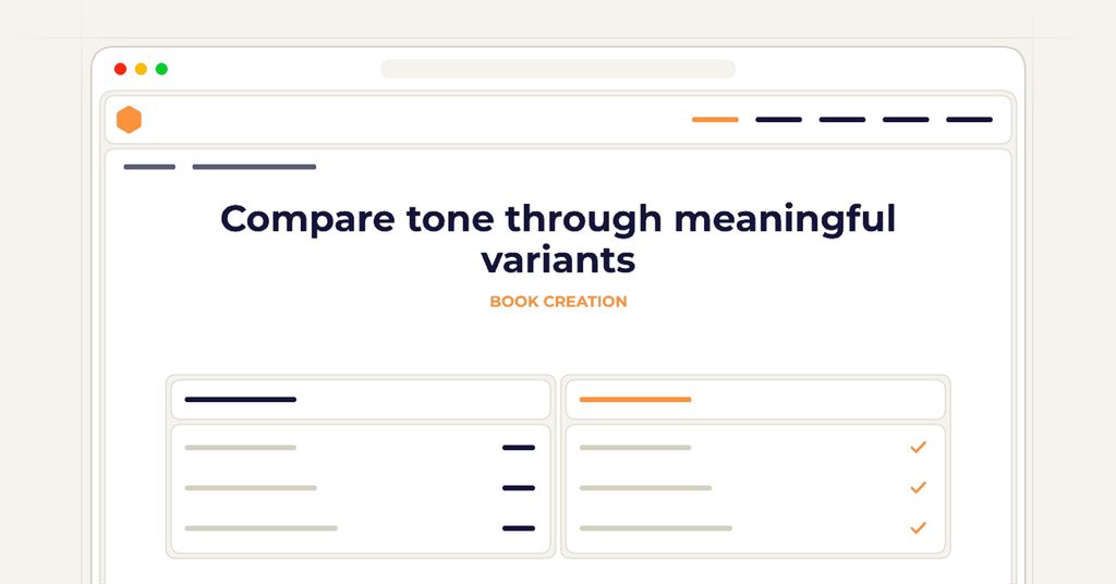 Symbolic review checklist for compare tone through meaningful variants