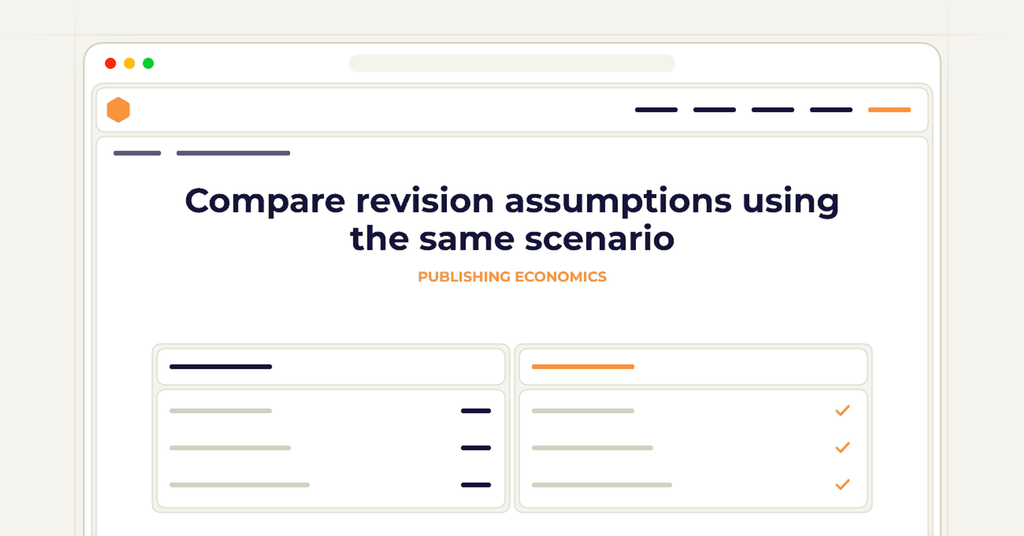 Symbolic review checklist for compare revision assumptions using the same scenario