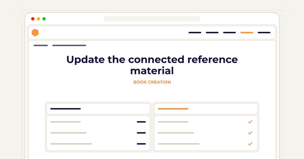 Symbolic review checklist for update the connected reference material