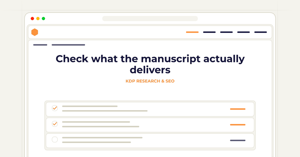 Symbolic publishing workflow for check what the manuscript actually delivers