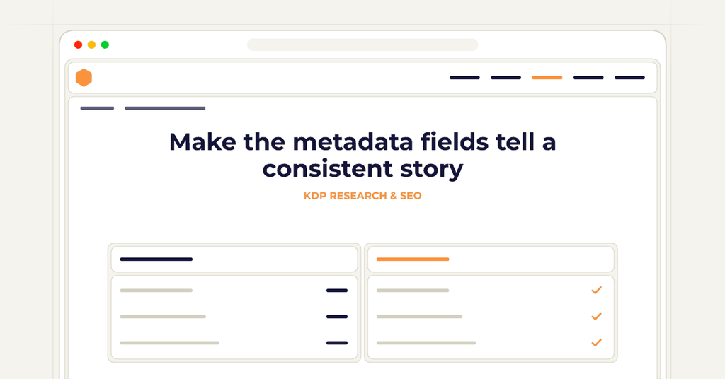 Symbolic review checklist for make the metadata fields tell a consistent story