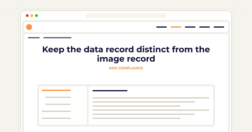 Symbolic publishing workflow for keep the data record distinct from the image record
