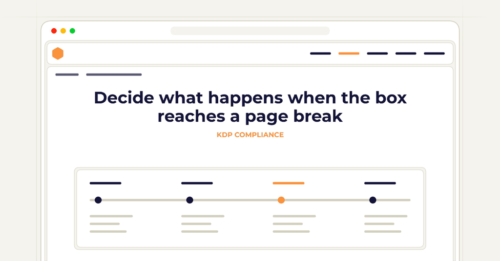 Symbolic review checklist for decide what happens when the box reaches a page break
