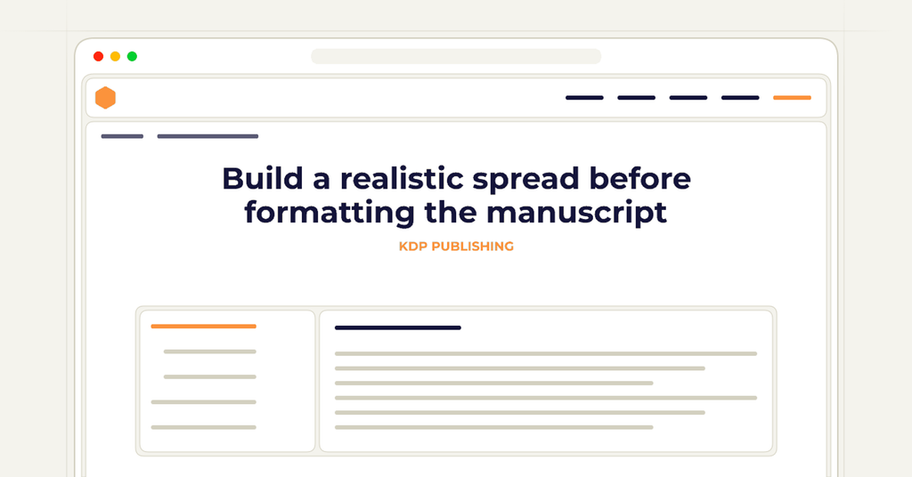 Symbolic publishing workflow for build a realistic spread before formatting the manuscript