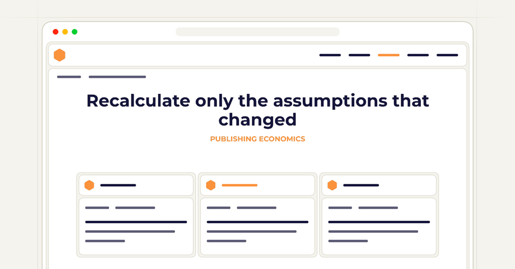 Symbolic review checklist for recalculate only the assumptions that changed