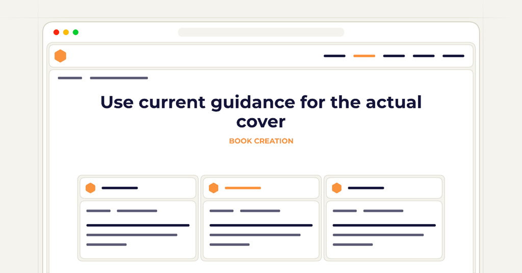 Symbolic publishing workflow for use current guidance for the actual cover