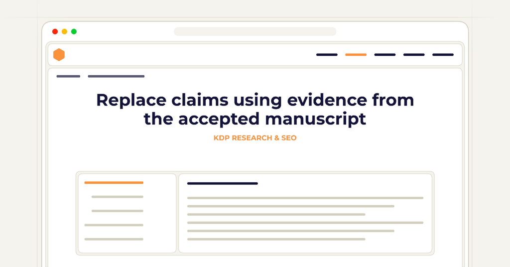 Symbolic review checklist for replace claims using evidence from the accepted manuscript