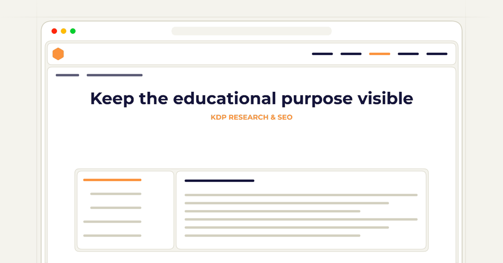 Symbolic review checklist for keep the educational purpose visible