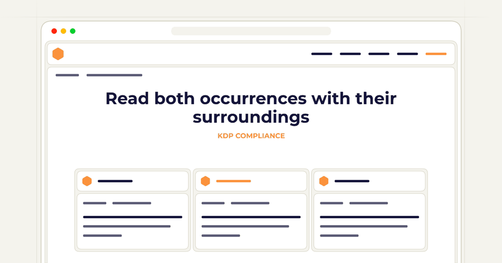 Symbolic publishing workflow for read both occurrences with their surroundings