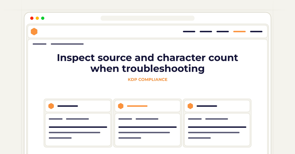 Symbolic review checklist for inspect source and character count when troubleshooting