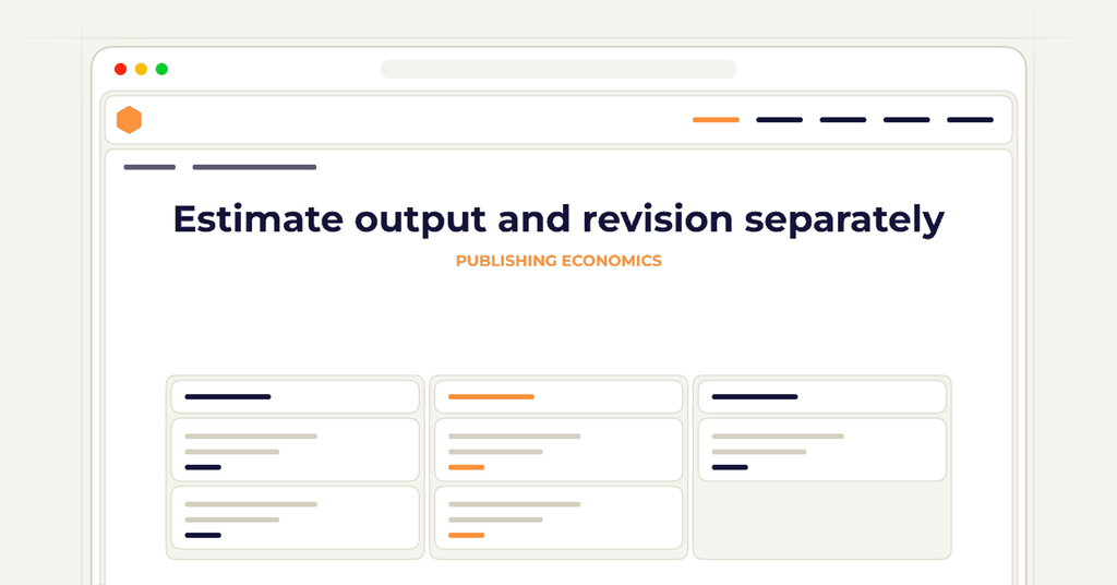 Symbolic review checklist for estimate output and revision separately