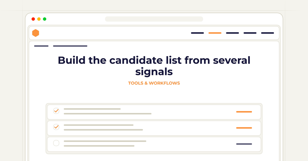 Symbolic publishing workflow for build the candidate list from several signals