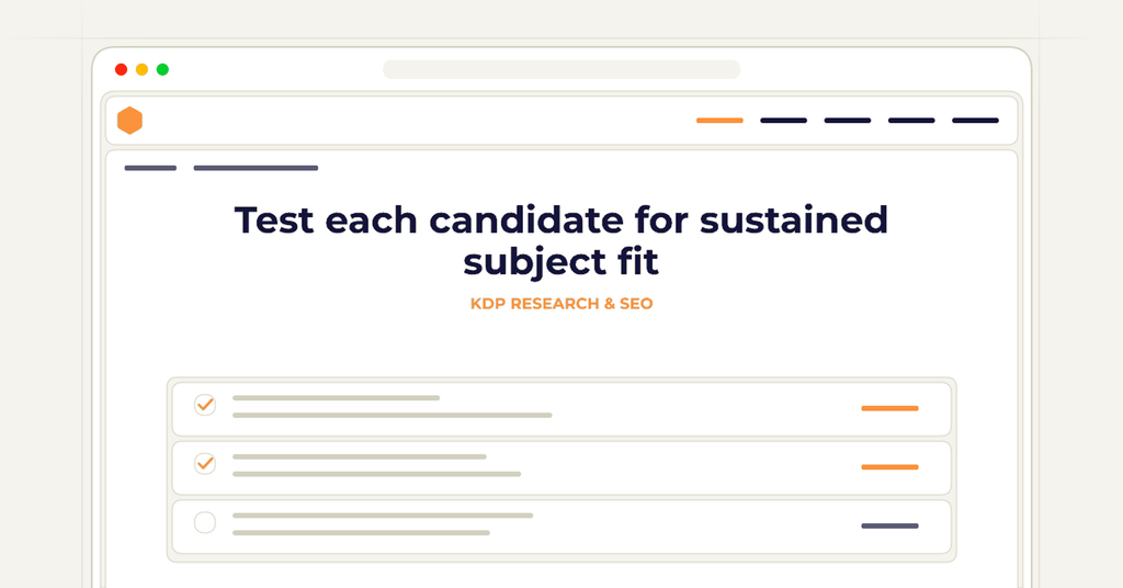 Symbolic publishing workflow for test each candidate for sustained subject fit