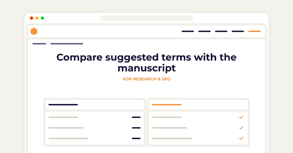 Symbolic publishing workflow for compare suggested terms with the manuscript
