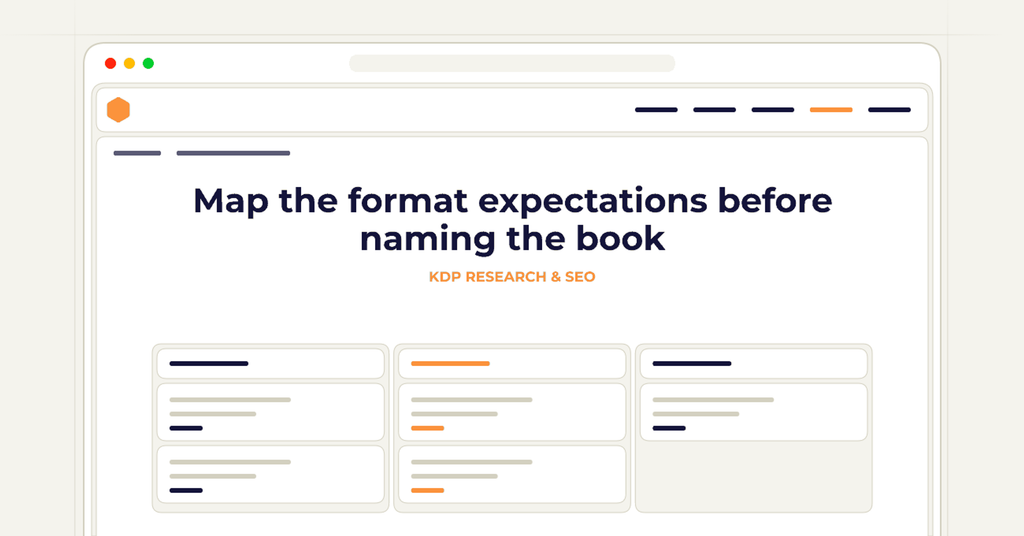 Symbolic publishing workflow for map the format expectations before naming the book