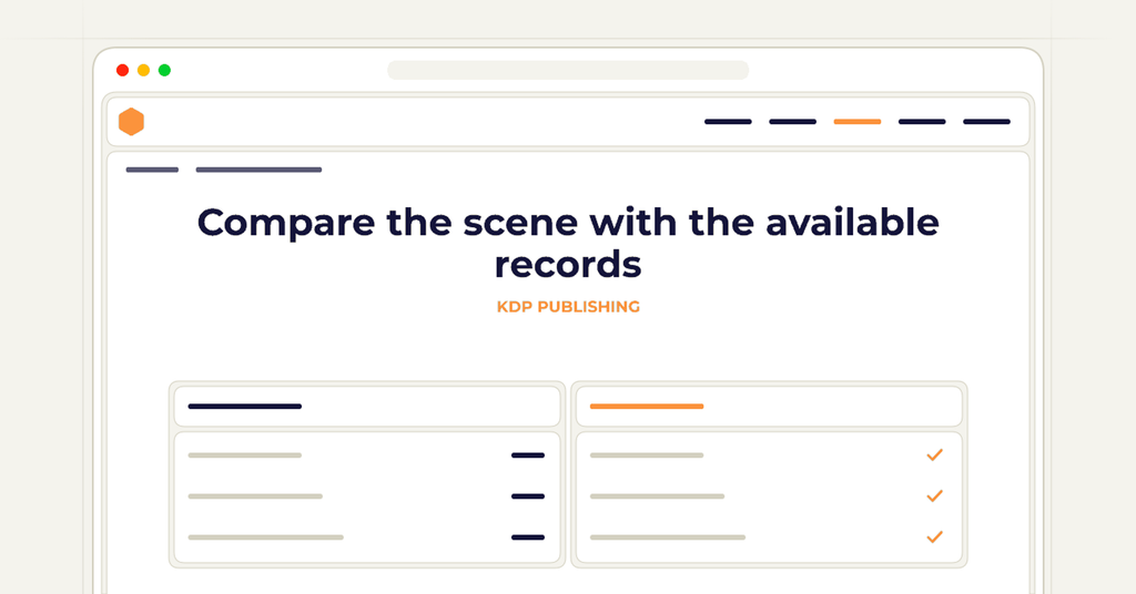 Symbolic publishing workflow for compare the scene with the available records