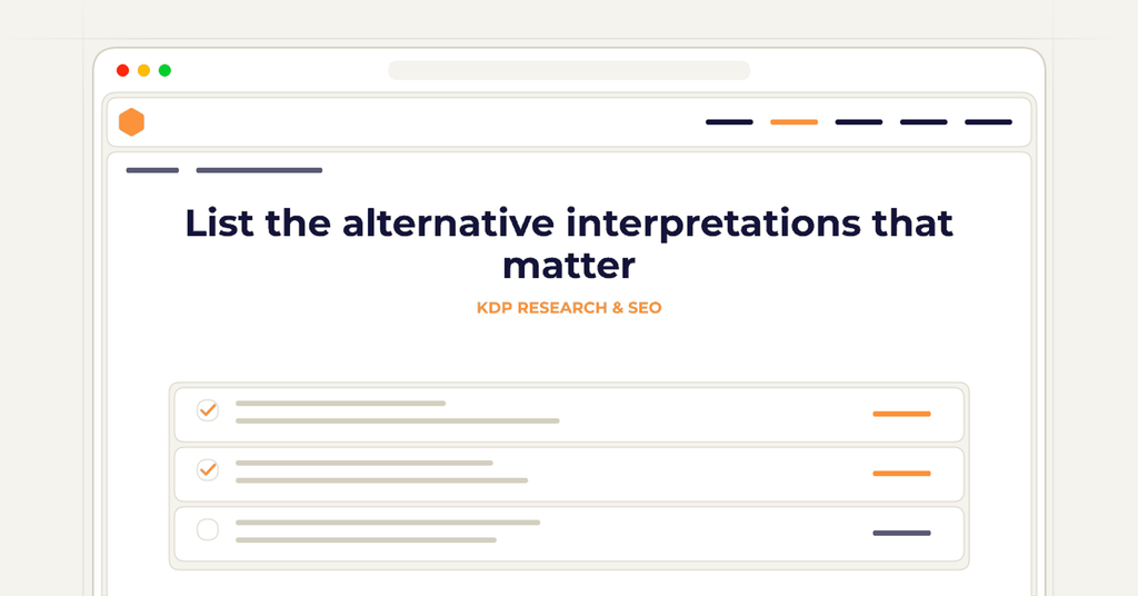 Symbolic publishing workflow for list the alternative interpretations that matter