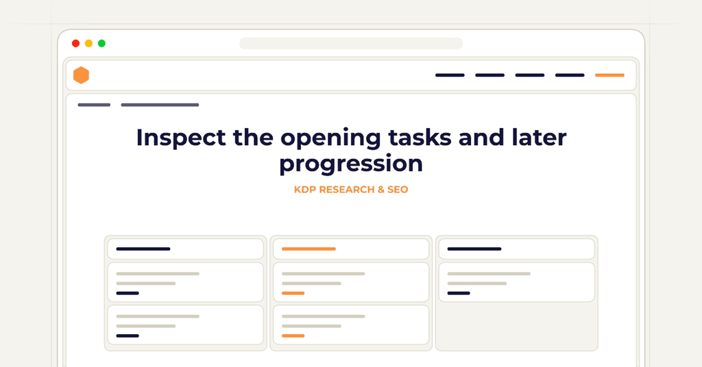 Symbolic publishing workflow for inspect the opening tasks and later progression