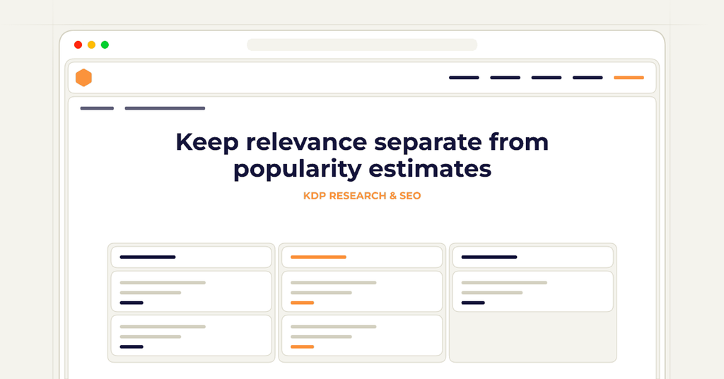 Symbolic review checklist for keep relevance separate from popularity estimates